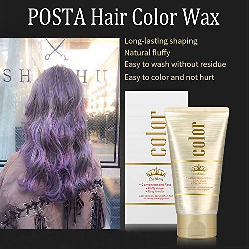 Temporary Hair Color Wax, POSTA Hair Dye Wax 130g Hair Styling Co...