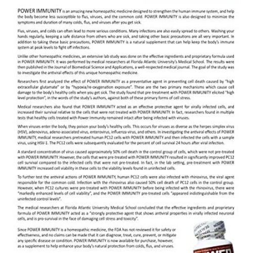 Power Immunity Homeopathic Immune System Booster, Maximum Strengt...