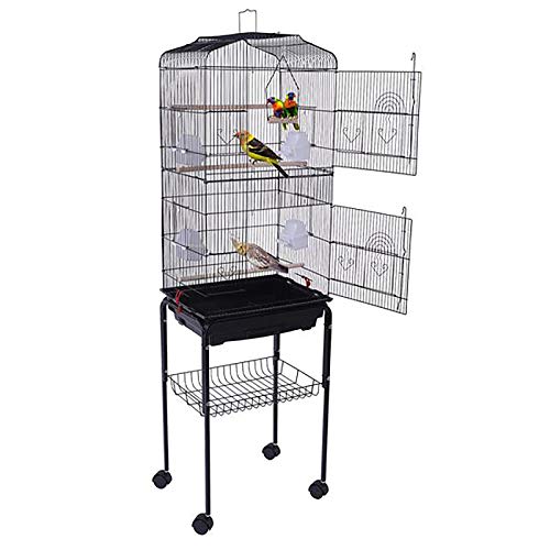 59-inch Bird Cage Open Top Standing Medium Small Parrot Parakeet ...