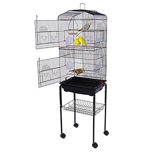 59-inch Bird Cage Open Top Standing Medium Small Parrot Parakeet ...