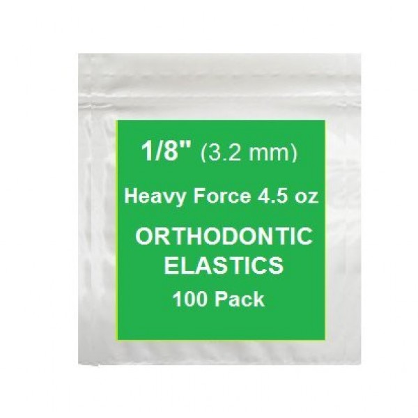 1/8 Inch Orthodontic Elastic Rubber Bands, 100 Pack, Natural, Hea...