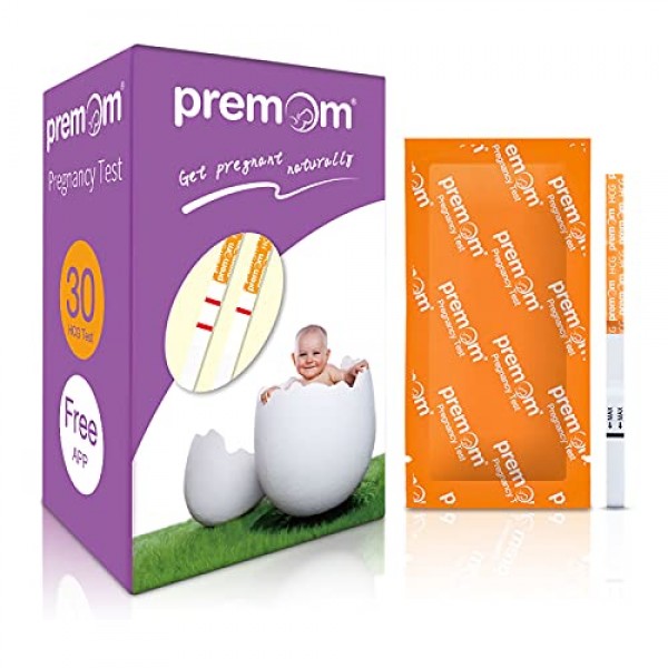 Premom Pregnancy Test Strips -30-Pack Individually Wrapped Pregna...