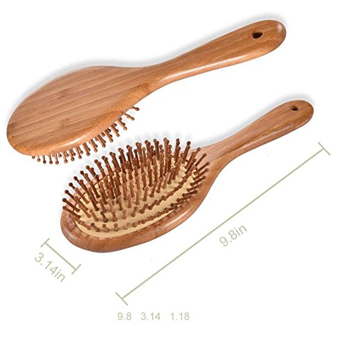 PRETTY SEE Wooden Hair Brush with Air Cushion Combs for Scalp Mas...