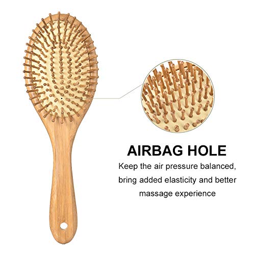 PRETTY SEE Wooden Hair Brush with Air Cushion Combs for Scalp Mas...