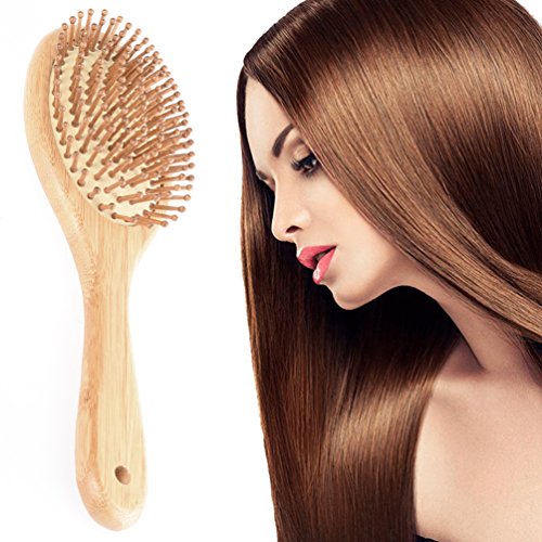 PRETTY SEE Wooden Hair Brush with Air Cushion Combs for Scalp Mas...