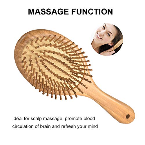PRETTY SEE Wooden Hair Brush with Air Cushion Combs for Scalp Mas...