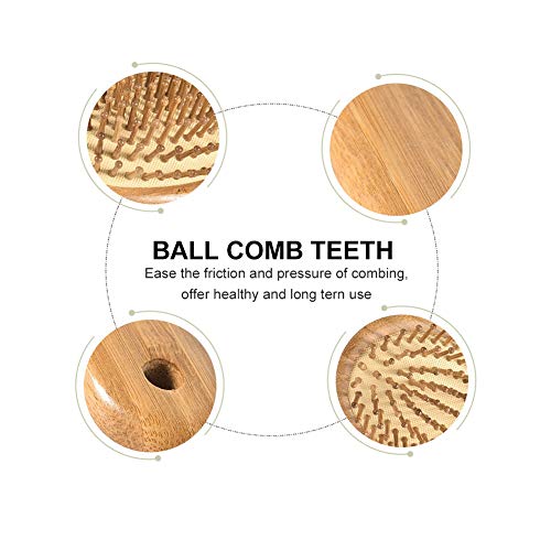 PRETTY SEE Wooden Hair Brush with Air Cushion Combs for Scalp Mas...
