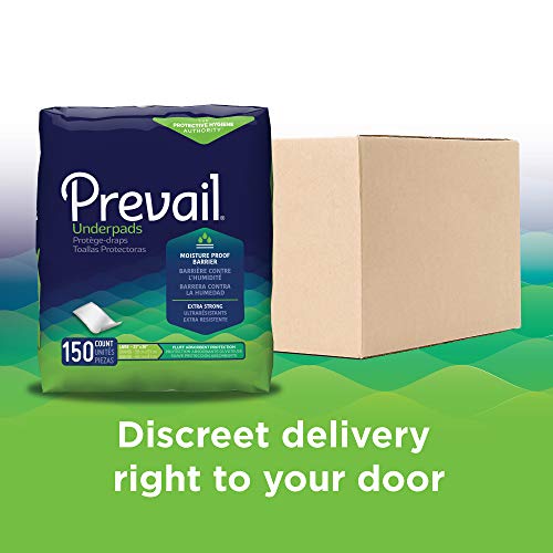 Prevail Fluff Incontinence Underpads, Large, 150 Count Packaging...