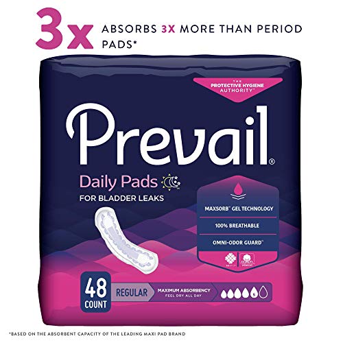 Prevail Incontinence Bladder Control Pads, Maximum Absorbency 48...