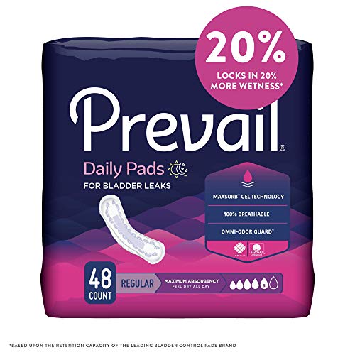 Prevail Incontinence Bladder Control Pads, Maximum Absorbency 48...