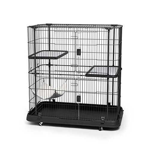 Prevue Pet Products Deluxe Cat Home With 3 Levels, Black
