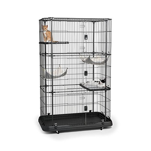 Prevue Pet Products Premium Cat Home With 4 Levels, Black
