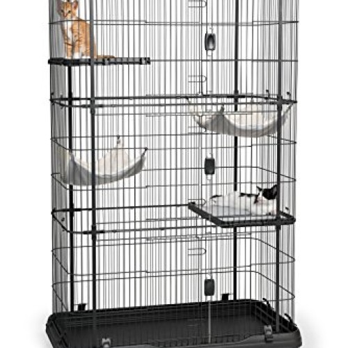 Prevue Pet Products Premium Cat Home With 4 Levels, Black
