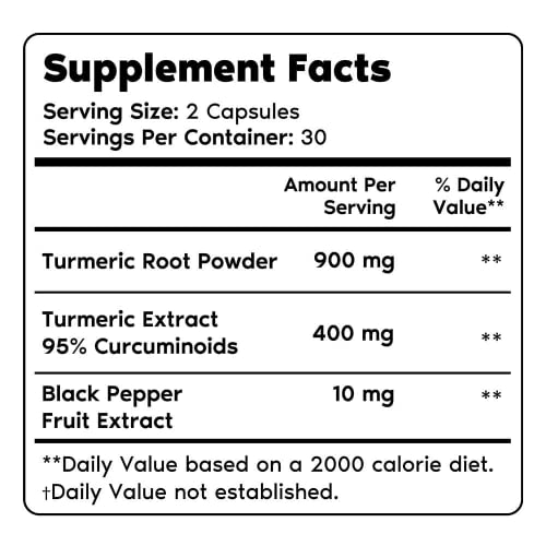 2 Pack, Turmeric Curcumin with Black Pepper, 60 Turmeric Capsules...