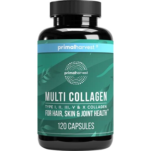Multi Collagen Pills for Women and Men by Primal Harvest Type I,...