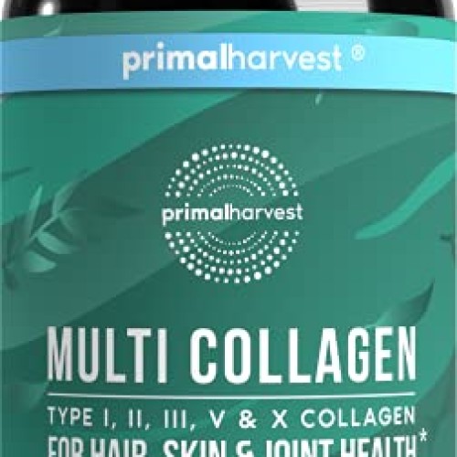 Multi Collagen Pills for Women and Men by Primal Harvest Type I,...