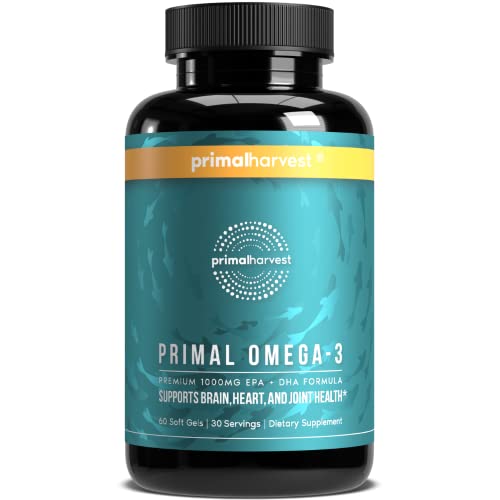 Primal Harvest Omega 3 Fish Oil Supplements, 30 Servings Soft Gel...