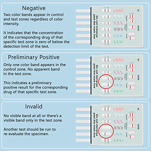 Prime Screen 10 Pack 6 Panel Urine Screening Test Kit AMP, BZO...