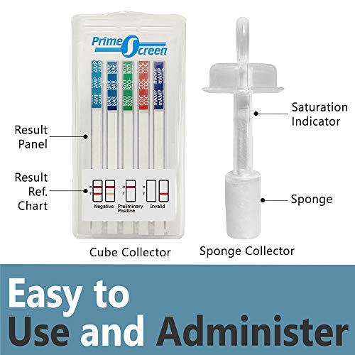 Prime Screen 5 Pack 10 Panel Saliva Oral Fluid Drug Test Kit, E...