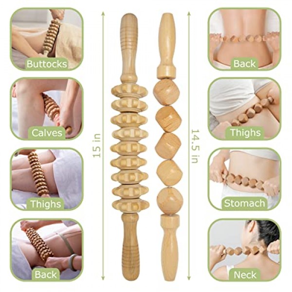 6-in-1 Professional Wood Therapy Massage Tools Maderoterapia Kit ...