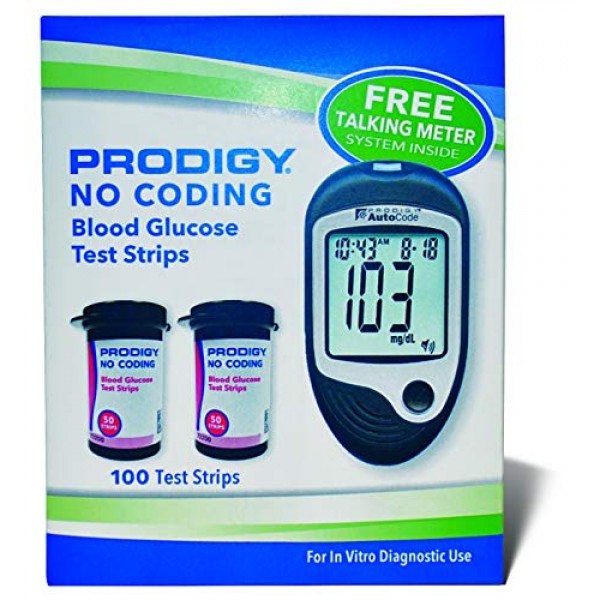 Prodigy Glucose Monitor Kit - Includes Prodigy Meter, 100ct Test ...