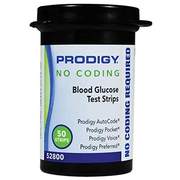 Prodigy No Coding Blood Glucose Test Strips, 100ct