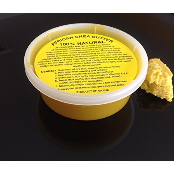 African Shea Butter 100% Pure Raw 8 Oz Gold/ Yellow Premium NON GMO
