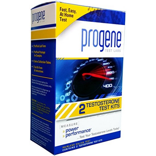 Testosterone Test Kit 2 Kit Pack + 2 Months of Progene - Measur...
