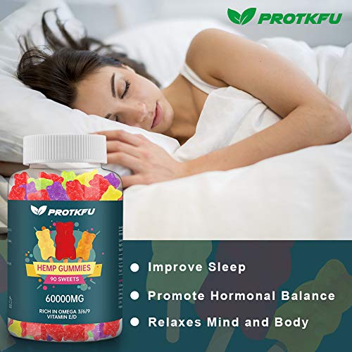 Premium Hemp Gummies 60000mg 90ct by PROTKFU - 100% Natural Hemp ...