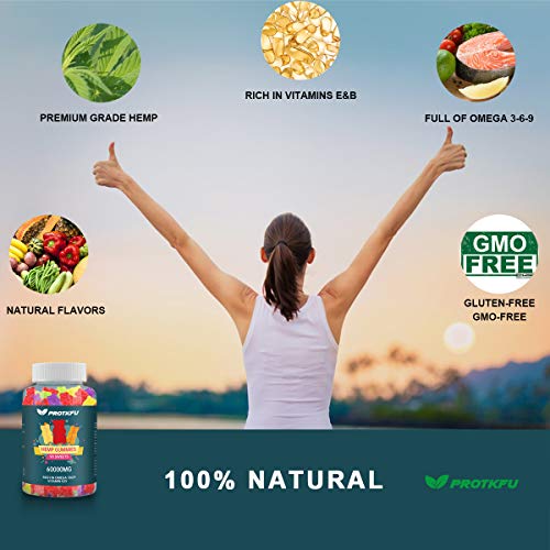 Premium Hemp Gummies 60000mg 90ct by PROTKFU - 100% Natural Hemp ...
