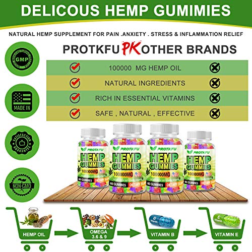 Premium Hemp Oil Gummies 100000mg 60ct by PROTKFU - Hemp Oil Infu...