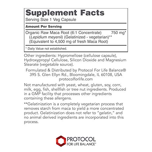 Protocol For Life Balance - Raw Maca 750mg - Supports Healthy Sex...