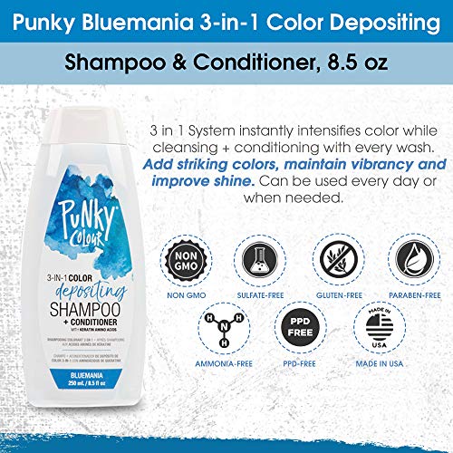 Punky Bluemania 3-in-1 Color Depositing Shampoo & Conditioner wit...