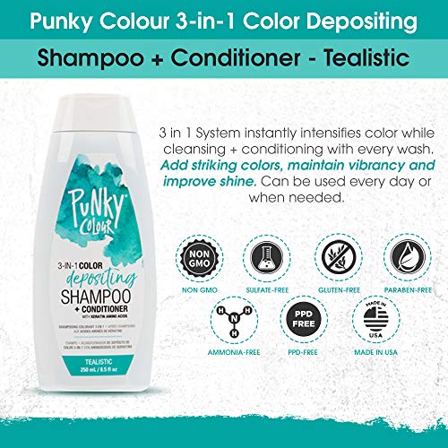 Punky Tealistic 3-in-1 Color Depositing Shampoo & Conditioner wit...