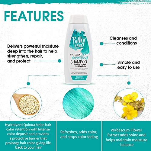 Punky Tealistic 3-in-1 Color Depositing Shampoo & Conditioner wit...