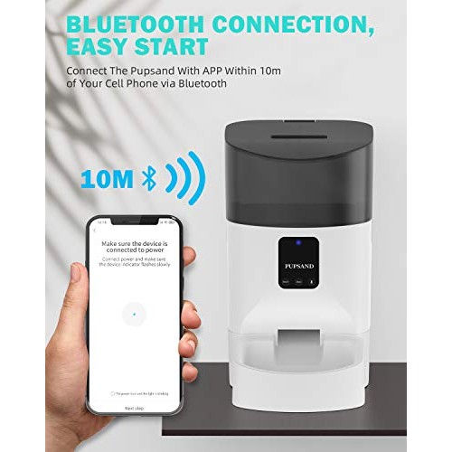 PUPSAND Automatic Cat Feeder 7L Bluetooth Dog Food Dispenser, Tim...