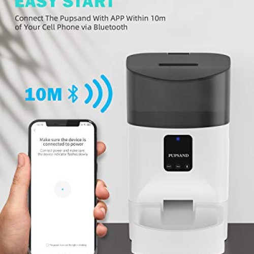 PUPSAND Automatic Cat Feeder 7L Bluetooth Dog Food Dispenser, Tim...