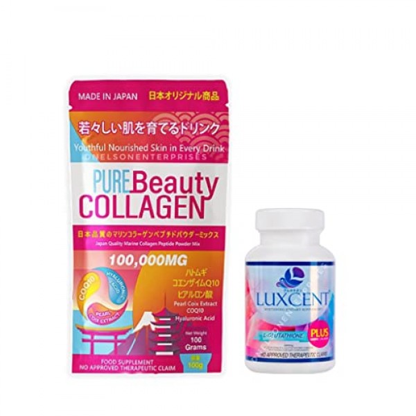 Pure Beauty Collagen & Luxcent Glutathione Caps Duo, Japan Made &...