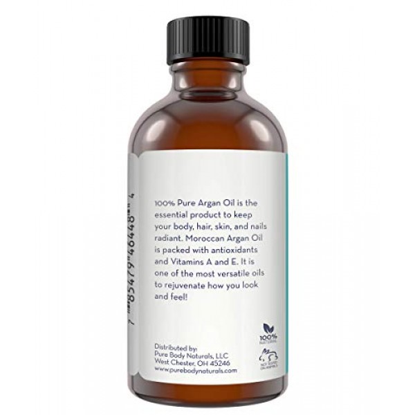 Pure Body Naturals Organic Argan Oil for Skin, Face, Hair & Nails...