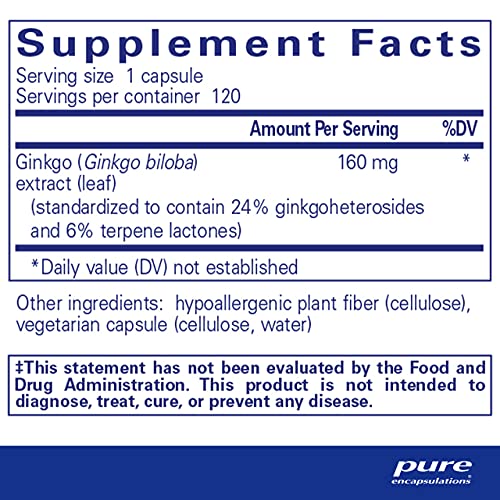 Pure Encapsulations Ginkgo 50 160 mg | Ginkgo Biloba Supplement t...