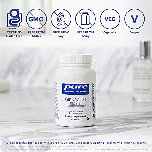 Pure Encapsulations Ginkgo 50 160 mg | Ginkgo Biloba Supplement t...