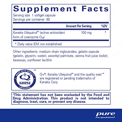 Pure Encapsulations Ubiquinol-QH 100 mg | Active Form of CoQ10 to...