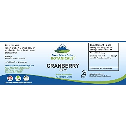 High Potency Cranberry Pills 37:1 Cranberry Concentrate Extract -...