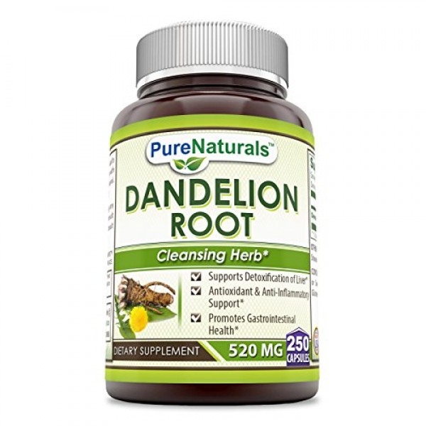 Pure Naturals Dandelion Root 520mg 250 Capsules