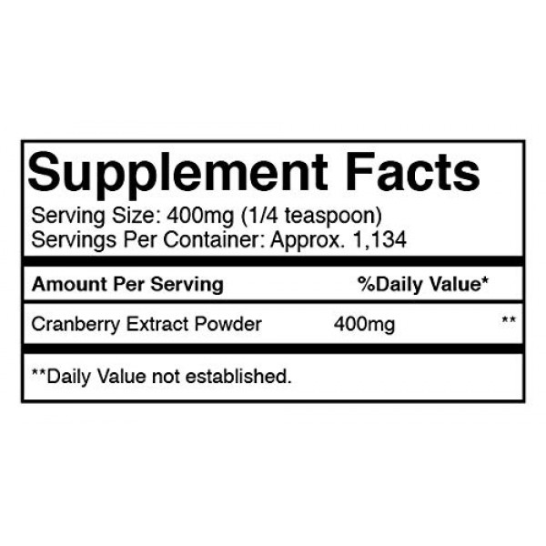 100% Pure Cranberry Extract Powder, 1 lb, ¼ TSP Serving, Non-GMO,...