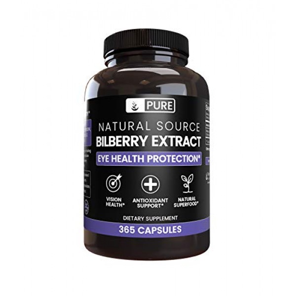 Bilberry Extract 365 Capsules Natural Extract, Vision Support*
