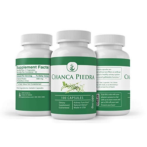 Chanca Piedra 100 Capsules Stone Breaker, Natural Extract, Kidn...