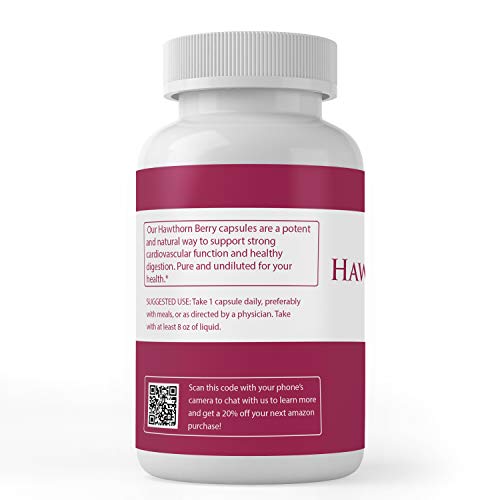 Hawthorn Berry Extract, 100 Capsules, 425mg Serving, Energy Boost...