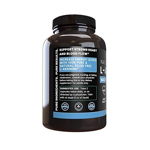 L-Arginine 365 Capsules 6 Month Supply, Nitric Oxide Precursor
