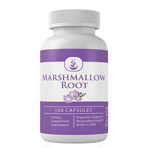 Marshmallow Root 100 Capsules Naturally High in Mucilage, Sooth...